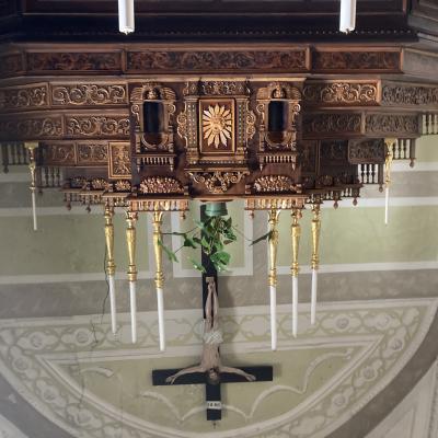 026 Altare Ligneo Intarsiato Posto Nella Cappella A Dx Recuperato E Restaurato E Conservato All Interno Della Chiesa