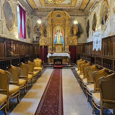 140 Oratorio Dell Arciconfraternita Dedicata Alla Madonna Del Ss Rosario Nel Cui Vano Rettangolare Si Conserva Una Ricca Decorazione In Stucchi Policromi E Tracce Delle Originarie Pitture Murali