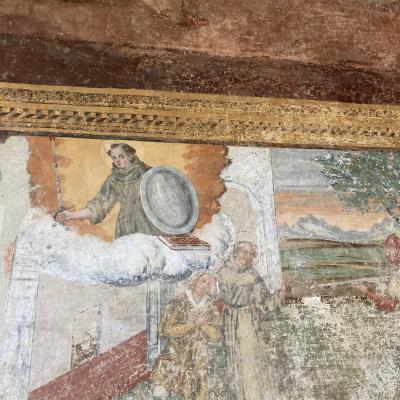 34 Tutta La Parte Alta Del Pronao E Affrescata Da Episodi Della Vita Di Sant Antonio E Di San Francesco Di Assisi Dipinti Da Girolamo Todisco Da Abriola Tra Il 1616 E Il 1634