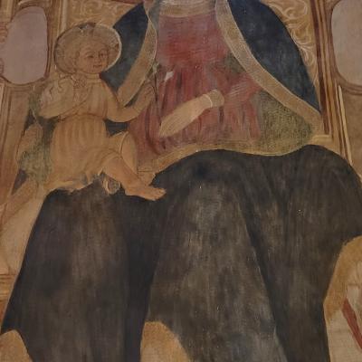 131 Ignoto Madonna In Trono Con Bambino Affresco Xv Secolo Deambulatorio