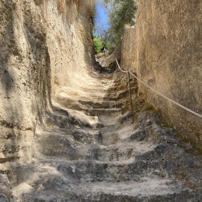 029 La Maestria Dello Scalpello Nel Realizzare La Scala Con Il Canale Per L Acqua Al Centro