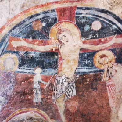 021 In Basso Di Dimensioni Inferiori E Riconoscibile La Figura Di Longino Che Trafigge Gesu. In Alto Poi Vi Sono Il Sole E La Luna