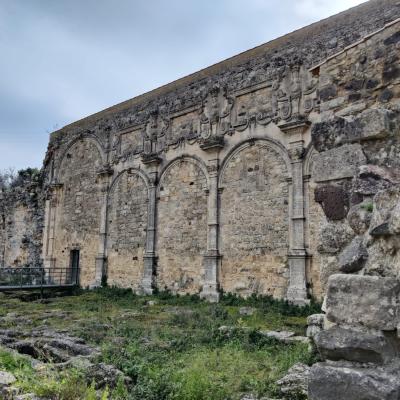 064 La Parete Della Navata Centrale Con Cinque Arcate Ornate Con Motivi Vegetali Capitelli Fogliami E Mensole
