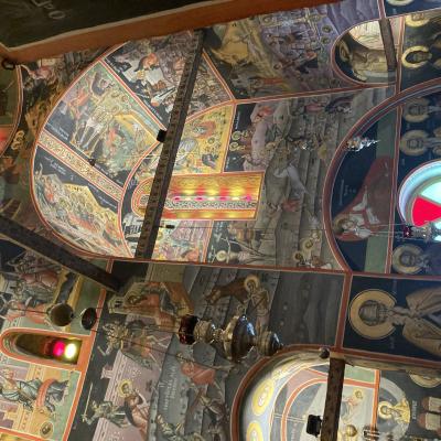 021 Al 1566 Risalgono Gli Affreschi Del Nartece Con Le Figure Dei Santi E Degli Asceti Con Il Grande Giudizio Universale1