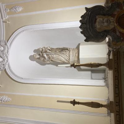 060 Statua In Marmo Bianco Della Madonna Col Bambino Realizzata Dallo Scultore Palermitano Antonello Gagini