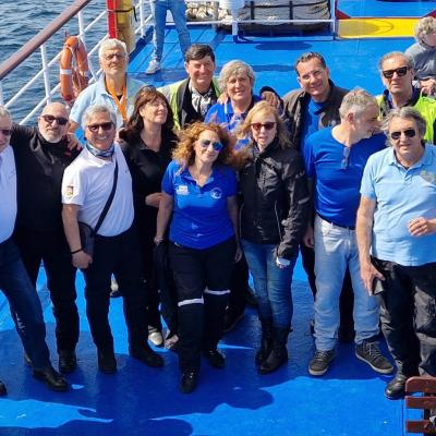 020 Gruppo Di Motociclisti Su Una Nave
