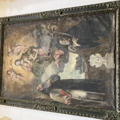 027 Da Notare In Questa Tela La Presenza Di Due Orecchie E Il Naso Per Ricordare Il Miracolo Di San Cono Della Guarigione Del Morbo Delle Orecchie