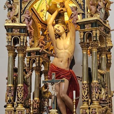 021 La Vara Di San Sebastiano A Mistretta Giuseppe E Giovanbattista Li Volsi Tra Il 1610 Ed Il 1611 La Statua E Del Xx Secolo